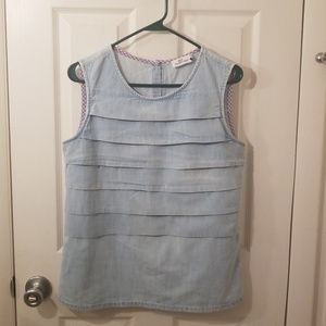 Vineyard Vines Sleeveless Chambray Top